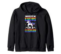 Drapeau arc-en-ciel LGBTQ « Nobody Knows I'm A Lesbian Pride » Sweat à Capuche