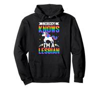 Drapeau arc-en-ciel LGBTQ « Nobody Knows I'm A Lesbian Pride » Sweat à Capuche