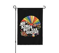 Drapeau arc-en-ciel LGBTQ+ « Pas de roi, mais des reines » (30 x 45 cm) - Bannière double face pour jardin (sa