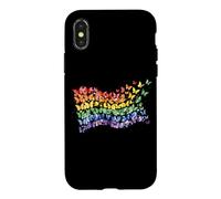 Drapeau Arc-en-Ciel Papillons Gay Pride Mois Art Homosexualité Coque pour iPhone X/XS