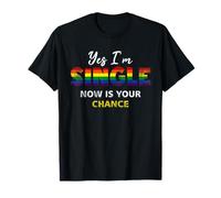 Drapeau arc-en-ciel Yes I am Single Now Your Chance Gay Pride T-Shirt