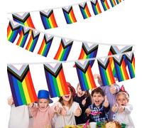 Drapeau Arc-en-,Fanion LGBT - Décoration de Guirlande de Fanions Colorée pour Les Célébrations de la Fierté LGBT, Les Fêtes et Les Événements en Intérieur et Extérieur