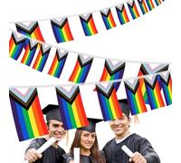 Drapeau Arc-en-| Fanion LGBT,Décoration de Guirlande de Fanions Colorée pour Les Célébrations de la Fierté LGBT, Les Fêtes et Les Événements en Intérieur et Extérieur
