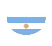 Drapeau argentin en demi-cercle à suspendre pour l'extérieur | 1 bannière imperméable et durable à 3 œillets pour porche, clôture et balcon. Événements patriotiques de la fête nationale