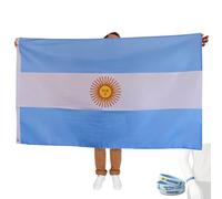 Drapeau Argentine 90x150cm - Bandera Argentina en 100% Polyester 100 Deniers pour Décoration et Evénements Sportifs avec l'équipe nationale argentine de la Coupe du Monde 2026