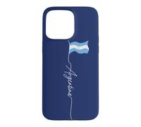Drapeau Argentine Blanc et Bleu avec Symbole Soleil Coque pour iPhone 15 Pro Max