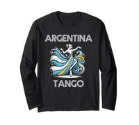 Drapeau Argentine Hispanique Heritage Mois Femmes Tango Dancer Manche Longue