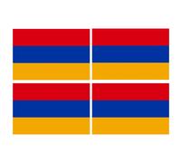Drapeau Arménie - 4 Stickers - 9.5 X 6.3 Cm - Sticker/Autocollant
