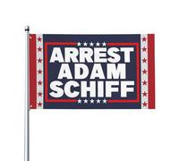 Drapeau Arrestation d'Adam-Schiff 4x6 | Bannière de protestation politique | Pancarte Arrestation d'Adam-Schiff | Comprend 2 œillets, sans mât