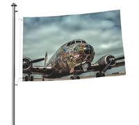 Drapeau artistique en avion de 61 x 91 cm avec impression double face pour l'extérieur, les vacances, bannière cadeau avec œillets, toile de fond pour photo pour décoration intérieure et extérieure