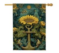 Drapeau artistique tournesol de jardin, bannière florale jaune pour décoration d'intérieur, décoration de pelouse extérieure double face pour fêtes d'été, 71 x 101 cm