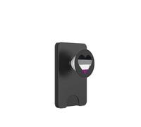 Drapeau asexué en Forme de cœur PopSockets PopWallet pour MagSafe