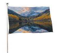 Drapeau Aspen Matin Grand Drapeau Lavable Traditionnel Bannière, Pour D'Intérieur, Les Bureaux, Jardin, 90X150Cm