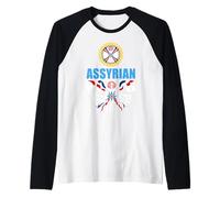 Drapeau Assyrien Ashur, emblème Ashur, Syrie, Irak Manche Raglan