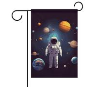 Drapeau astronaute du système solaire - Planètes d'été - Double face - 30,5 x 45,7 cm - Drapeaux de jardin - Drapeau de jardin saisonnier - Décoration d'extérieur