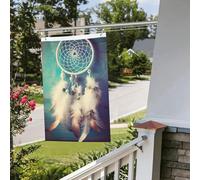 Drapeau attrape-rêves blanc 61 x 91 cm pour extérieur et intérieur - Drapeaux de jardin avec œillets verticaux double face pour décorations de cour