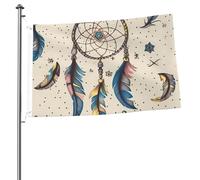Drapeau attrape-rêves et lune 6 x 0,9 m imprimé double face pour l'extérieur, les vacances, bannière cadeau avec œillets pour décoration intérieure et extérieure