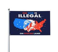 Drapeau « Aucun être humain n'est illégal sur une terre volée » pour l'extérieur, 1,5 x 2,4 m, drapeau de jardin anti-ICE, grand panneau décoratif pour porche ou cour