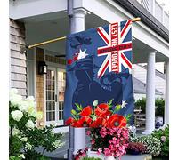 Drapeau australien Anzac Day Drapeau Lest We Forget Drapeau trompette Soldat Double face Décoration de maison pour jour commémoratif 32 cm x 48 cm