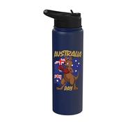 Drapeau australien de la journée de l'Australie Kangourou Straya Love Australie Stainless Steel Insulated Water Bottle