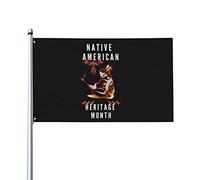 Drapeau autochtone du mois du patrimoine amérindien Couleurs vives Résistant à la décoloration UV Parfait pour la décoration intérieure et extérieure Bannière en polyester simple face de 3 x 5 pieds a