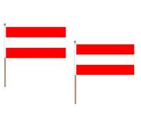 Drapeau Autriche 45x30cm HAMPE en bois - LOT DE 10 Drapeaux autrichien 30 x 45 cm - AZ FLAG