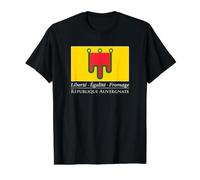 Drapeau Auvergne Devise République Auvergnate Fromage T-Shirt Graphique avec Valeur, Homme, Noir, S