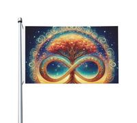 Drapeau Avec Œillets, Arbre De L'Infini De L'Éternité Double Couture Bruant Pour Anniversaire Événements Drapeaux 90X150Cm