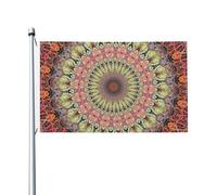 Drapeau Avec Œillets, Art Psychédélique Du Mandala Bohème Décoratifs Bannière Extérieure Pour Manif Célébration Drapeaux 90X150Cm