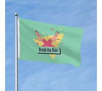Drapeau Avec Œillets, Briser Les Préjugés Personnalisé Suspendus Fanion Pour Événements Jardin Drapeaux 90X150Cm
