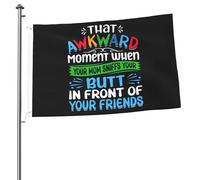 Drapeau Avec Œillets Drapeaux Bébé, Ce Moment Gênant Où Ta Mère Te Renifle Les Fesses Décoratifs Bannière Extérieure Pour Fête Décorations Balcon 90X150Cm