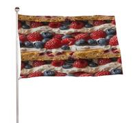 Drapeau Avec Œillets Drapeaux Gâteau Aux Amandes Avec Crème Et Fruits Rouges Résistant À La Décoloration Bruant Pour Célébration Maison Extérieur 90X150Cm