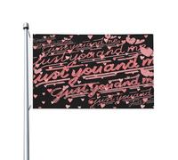 Drapeau Avec Œillets Drapeaux Joyeuses Saint Valentin, Juste Toi Et Moi Décoratifs Bannière Extérieure Pour Bar Extérieur Restaurant 90X150Cm