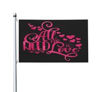 Drapeau Avec Œillets Drapeaux Joyeuses Saint Valentin, Tout Ce Dont Vous Avez Besoin, C'Est De Cœurs D'Amour Renforcé Bannière Extérieure Pour Événements Célébration Décorations 90X150Cm