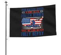 Drapeau Avec Œillets Drapeaux La Nation A Une Dette Envers Ses Héros Tombés Au Combat Double Couture Suspendus Fanion Pour Événements Bar Célébration 90X150Cm