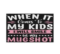 Drapeau Avec Œillets Drapeaux Quand Il S'Agit De Mon Enfant, Je Sourirai Sur Ma Photo D'Identité Renforcé Bruant Pour Événements Décorations Intérieur 90X150Cm