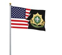 Drapeau Avec Œillets, Insigne Du 2E Régiment De Cavalerie De L'Armée Américaine V2 Et Amérique Décoratifs Bannière Extérieure Pour Décoration Fête Drapeaux 90X150Cm