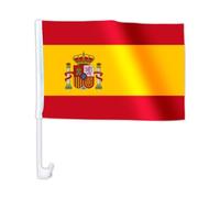 Drapeau avec inscription 1 x 45 x 30 drapeau de l'espagne pour voiture drapeaux drapeau pavillon eM 2012 avec fixation