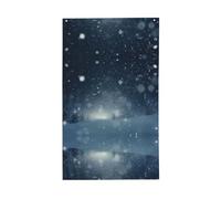 Drapeau avec paysage magnifique sur tissu polyester léger 150 x 90 cm Flocons de neige flous