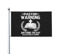 Drapeau Avertissement Du Pasteur : Tout Ce Que Vous Direz Pourrait Être Utilisé Dans Un Sermon Décoration Bannière Avec Œillets Double Face Drapeau De Cour Pour Extérieure Ferme 90X150Cm