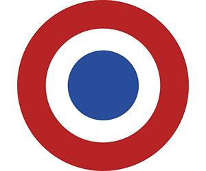 drapeau aviation Française - 10cm - Autocollant/Sticker