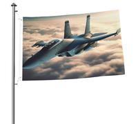 Drapeau avions de chasse 6,1 x 0,9 m - Impression double face - Drapeau de jardin pour l'extérieur - Bannière cadeau avec œillets - Toile de fond pour photo pour décoration intérieure et extérieure