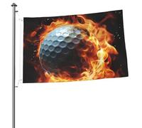 Drapeau balle de golf sur feu de 61 x 0,9 m double face avec œillets en laiton qui ne se décolore pas, bannière de vœux, décoration d'intérieur ou d'extérieur