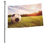 Drapeau ballon de football sur un terrain de 6,1 x 91 cm avec impression double face pour jardin, cour, drapeau pour l'extérieur, les vacances, bannière cadeau avec œillets, toile de fond pour photo