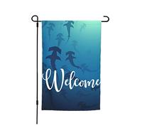 Drapeau Banc De Requins-Marteaux Imprimé Animal Marin Naturel Drapeau Paysage Couleurs Resistant Exterieur Couleurs Vives Bannière, Pour Les Bureaux, Les Défilés, Balcon, 30x45cm