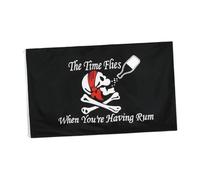 Drapeau bandana rouge pirate en polyester léger Jolly Roger pour décoration extérieure, décorations de fête d'Halloween - 0,9 x 1,5 m