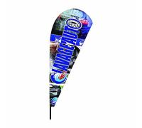 Drapeau - Bannière - Oriflamme goutte d'eau Lavage auto, Taille XL(90 x 440 cm)- Mat 5.0 m (Pied base 8 kg)