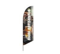 Drapeau - Bannière - Oriflamme plume Bière artisanale, Taille L(70 x 340 cm)- Mat 4.0 m (Pied base croix)