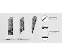 Drapeau - Bannière - Oriflamme plume Reparation téléphone,Taille S(55x200cm) (Pied base 6 kg)