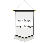 Drapeau-bannière personnalisé avec logo - Drapeau d'équipe de football carré, image ou texte - Drapeau interchangeable, fanion à suspendre (A, 30 x 40 cm)